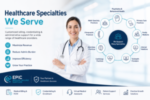 Healthcare specialties and medical services supported by Epic Medical Billing Services